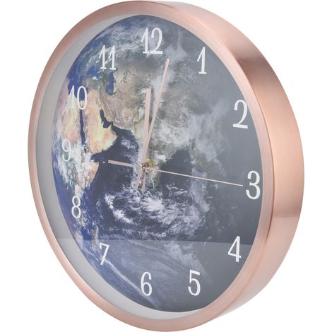 Wanduhr mit Stummschaltfunktion, innovativer LED-Beleuchtung, Sprachsteuerung, Roségold (1/5)