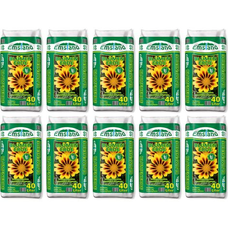 10x Emsland Blumenerde / Universalerde 40L, Hochwertige Pflanzenerde für Garten, Balkon