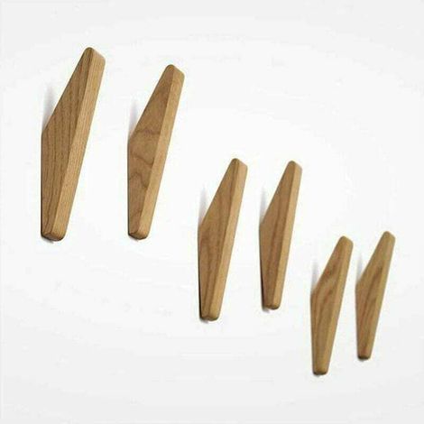 Lot de 6 patères vintage patère bois patère bois capacité de charge 5 kg patère murale patère peignoir patère chapeau patère patère multi-usages patère patère clé patère (1/4)