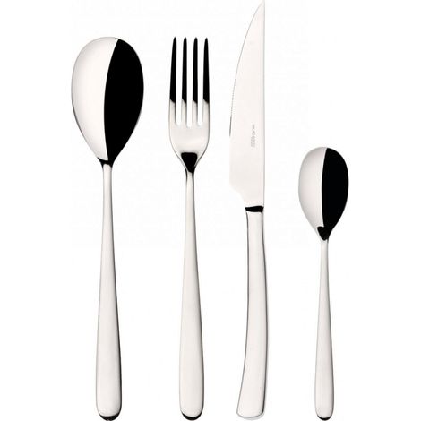 Set posate 24 pezzi in astuccio di legno Preludio Acciaio Lucido Bugatti