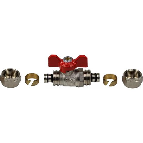 Kugelhahn mit Klemmring 18 mm x 18 mm für Aluverbundrohr (1/2)