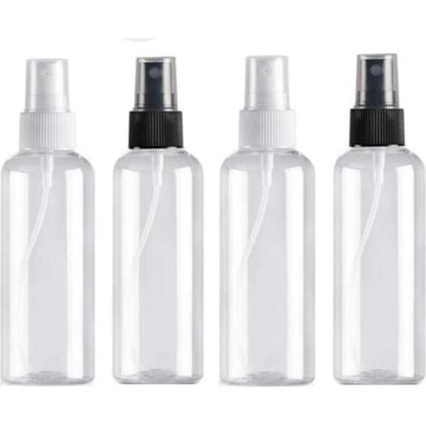 4PCS Flacon Vaporisateur - 100ml - Bouteille de Voyage Vide - Plastique Réutilisables - Transparent - Atomiseur De Poche - Bouteilles de Pulvérisation - Spray Sous-Bouteilles de Cosmétiques (1/4)