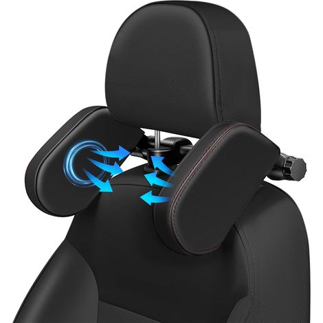 APEX Repose Tête Voiture Rétractable Cale Tête Enfant Voiture Rotatif à 360° Appui-tête de Voiture pour Enfants PU Mousse à Mémoire