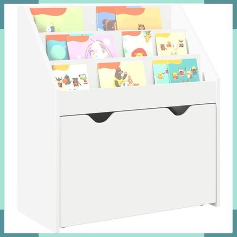 892389 Bibliothèque pour enfants avec tiroir Blanc 60 x 29,5 x 69 cm (1/5)