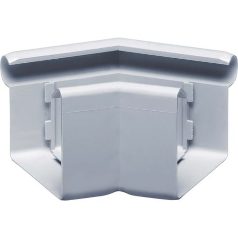 INEFA Rinnenwinkel 135 Grad kastenförmig Außenwinkel, PVC Wulst außen, Verbindungsstück Dachrinnenzubehör, Made in Germany - NW68 / 68mm Grau
