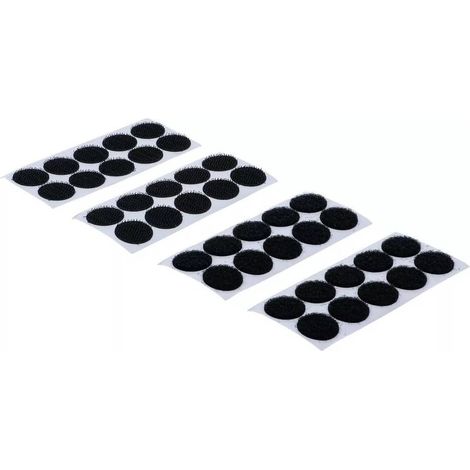 Points Auto-Agrippants Autocollants Noir - 40 pcs - Fixation Pratique et Réutilisable, Pro - D-Work (1/5)