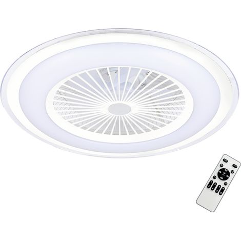 Deckenventilator rund Ø60cm weiße LED 48W variable Farbe Fernbedienung ZEPHYR Milagro