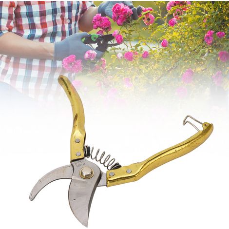Sécateur à cliquet robuste pour le jardinage - 3 fois plus de puissance de coupe pour une coupe facile. (1/5)