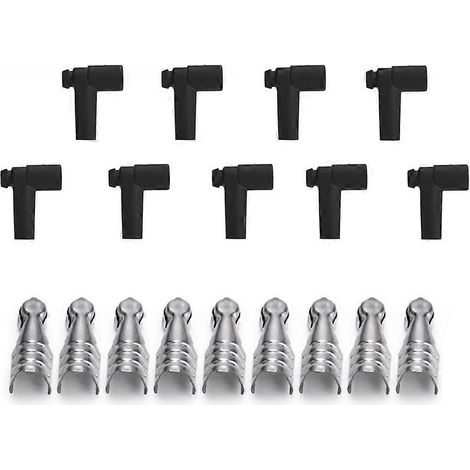 Ensemble de 9 pièces : embouts de câble de bougie d'allumage universels de type HEI, capuchons en caoutchouc et acier inoxydable. (1/5)