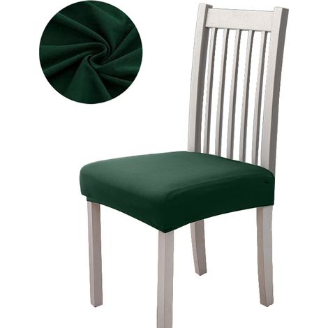 Housse de chaise lisse et élastique, vert bouteille (1/5)
