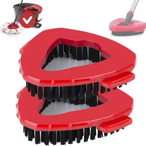 2 Pack pour la tête de Balai Rotatif Compatible avec Le système Vlieda EasyWring 1 Tank, Brosse de Nettoyage à Poils durs pour la Salle de Bain, Le Garage, la Cuisine et Les Murs (1/4)