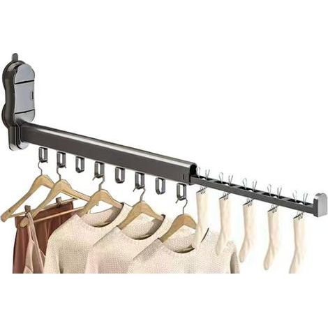 Etendoir Linge Séchoir à Linge Mural avec Ventouse, Étendoir à Linge 90 ° Pliable en Alliage d'aluminium pour Intérieur et Extérieur. (1/5)