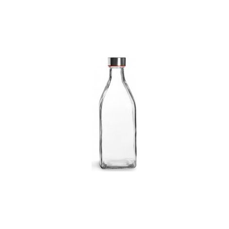 botella ibili square bottle vidrio 1l acero