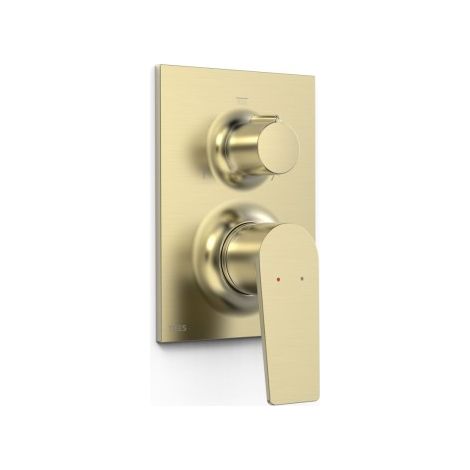 Pièce apparente pour boîtier encastré Rapid‑box 3 voies Project Cava doré - TRES 22127310CA