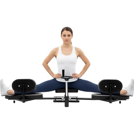 Écarteur pour jambes - Entraîneur mécanique pour fractionnement - Capacité de charge : 100 kg avec coussinets souples et manivelle, 180° - Écarteur professionnel pour les jambes pour ballet, yoga