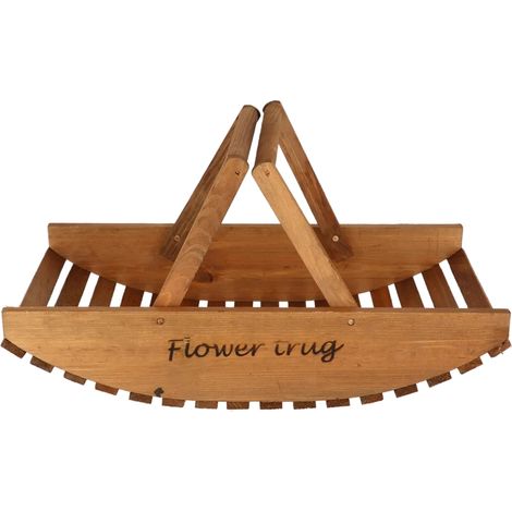 Blumenkorb aus Holz mit Henkel