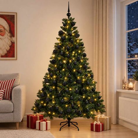 vidaXL Artificial Christmas Tree with Bauble 180 cm 300 LEDs (1/5)
