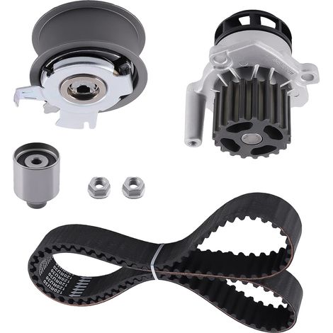 Kit cinghia di distribuzione e pompa dell'acqua, gomma sintetica di alta qualità, lunghezza standard, compatibile con diversi modelli, progettato per prestazioni ottimali del motore, eccellente resist (1/5)