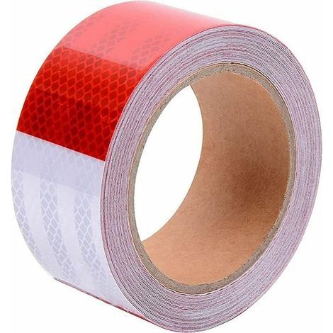 Ruban Réfléchissant. Haute visibilité Autocollants Réfléchissants. Bande de Sécurité Auto-adhésive pour Camions de Voiture remorque de Camping Car équilibre poussettes Casques. 30M x 5cm Blanc Rouge (1/5)