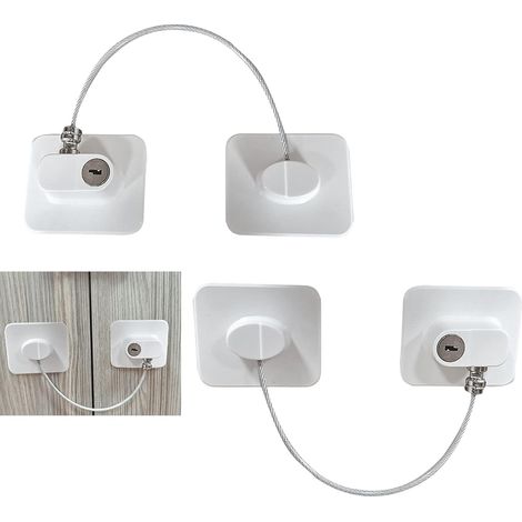 Drawer safety lock, 2 child safety locks, adhesive child safety lock, suitable for cabinets, drawers, refrigerators, ovens.