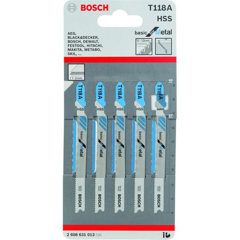 Bosch 5 Stichsägeblätter T 118 A - 2608631013