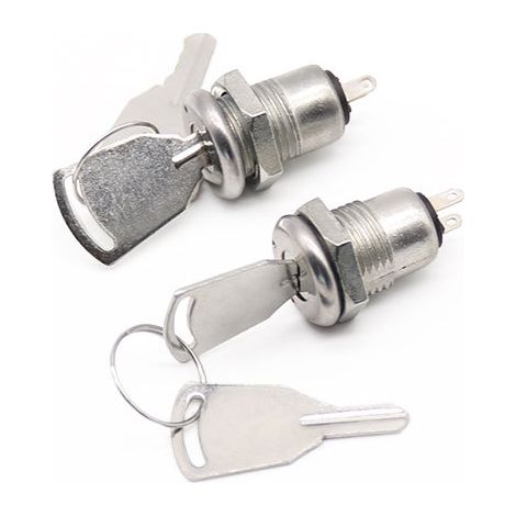 KS-02 Key-Shaped Switch for Electronic Locks, Miniature Key Telephone Switch, Metal Knob (2 pieces) (1/4)