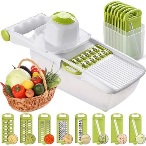 Mandolina - Affettatrice per verdure - Tritatutto per verdure - Affettatrice a cubetti - Affettatrice da cucina a mandolina - Affettatrice multiuso - Affettatrice per cipolle - Tagliatrice a mandolina (1/5)