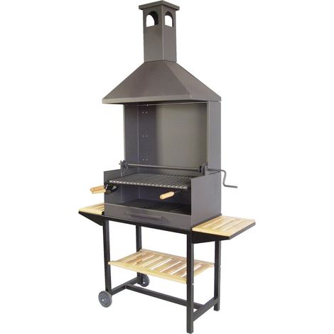 IMEX-71528 Barbacoa chimenea con ruedas y elevador parrilla inox [imex-71528]