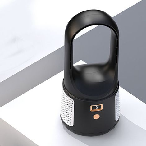 Ventilateur de Bureau USB 6 Vitesses Noir Silencieux Portable Sans Lames avec Affichage de la Puissance pour Bureau Maison Chambre (1/5)