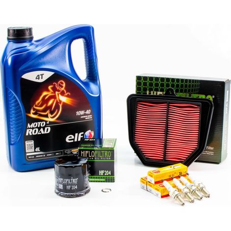 Kit Révision Filtres Bougies pour YAMAHA FAZER FZ1 N de 2006 à 2012 - ELF MOTO 4 ROAD 10w40 4L