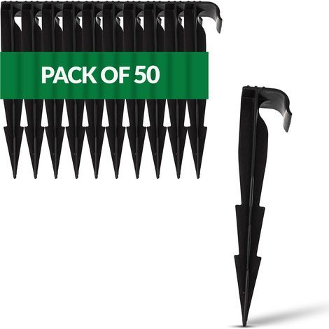 Lot de 50 piquets de fixation pour lignes de goutte-à-goutte, tuyaux d'irrigation et goutteurs (1/5)