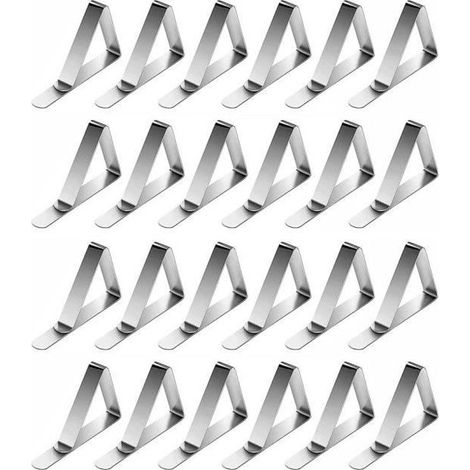24 Pièces Pinces à Nappe Exterieur, Clips Nappe de Table Lnox, Ne Glisse Pas et Tombe Pas, Bien pour Les Jours de Vent (1/4)