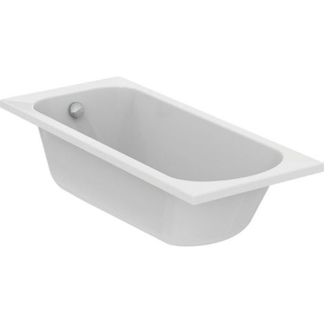 Porcher – Baignoire rectangulaire 170x70 à poser ou à encastrer – Acrylique – Piétements métalliques réglables – Livrée sans vidage Ø 52 mm