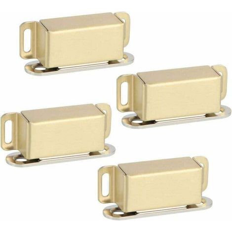 UlisemMagnet Cupboard Door Magnetic Latch for Drawers or Cupboards Door Closer, Stainless Steel Gold Finish, 4 Pcs, ECAT001G-4P-FR (1/4)