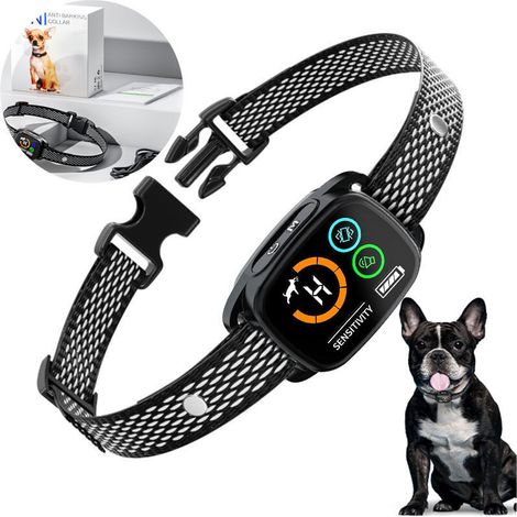 Anti-Bell-Halsband for Hunde, Ton-/Vibration-/Starke Vibrationsmodi, intelligent Bellerkennung, wiederaufladbar, IP67 wasserdicht, für big and small Hunde (1/4)