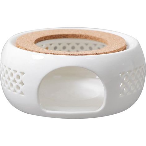 Chauffe-théière en porcelaine avec support liège pour thé et café, réchaud à thé élégant (1/5)