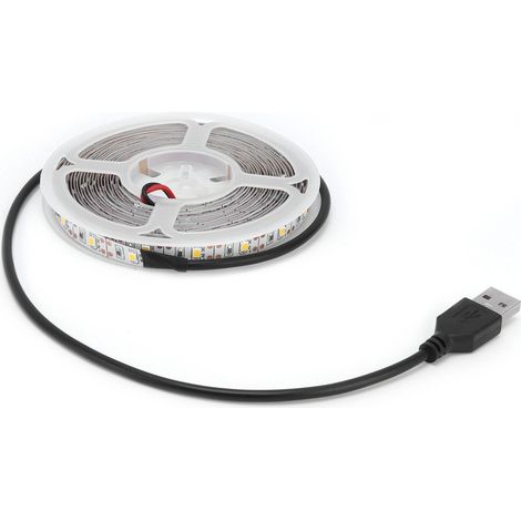Bandeau LED 5m/16.4ft 5V USB Ruban Lumineux Autocollant Puissant pour Chambre Cuisine Déco Maison (1/5)