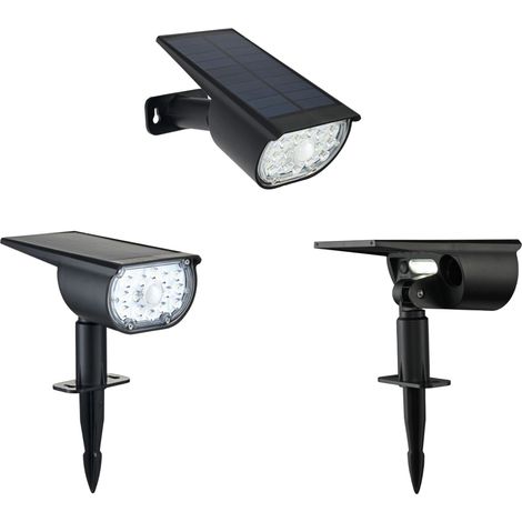 Spot solaire a planter - GALIX - G2603 - 300 Lumens Double éclairage (option Applique) - Détecteur de présence (1/5)