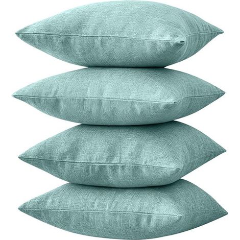 Set di 4 fodere per cuscini in lino,arredamento moderno,design semplice e neutro,adatte per camera da letto,6060 cm (1/5)