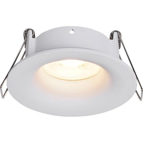Coupelle Fixe Blanche Sablée IP65 Ronde D68 pour Ampoule LED GU10 ZAMBELIS S167