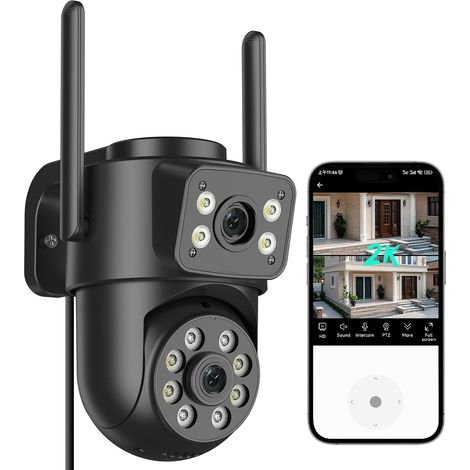 2K Camera Surveillance WiFi Exterieure avec Double Objectif, 1 Pack (1/5)