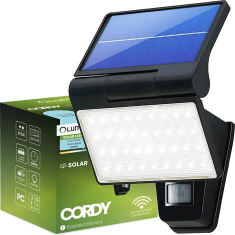 Solar-LED-Fassadenleuchte 6500K IP44 mit Bewegungs- und Dämmerungssensor von cordy lumiled (1/5)