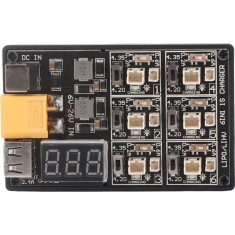 Carte de charge pour batterie LiPo 6 en 1 1S avec interface USB, accessoire RC (1/5)