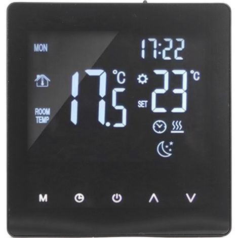 Thermostat numérique programmable avec écran tactile intelligent LCD, contrôleur de chaudière pour chauffage au sol, noir AC90-240V K2MRH3A avec Wi-Fi