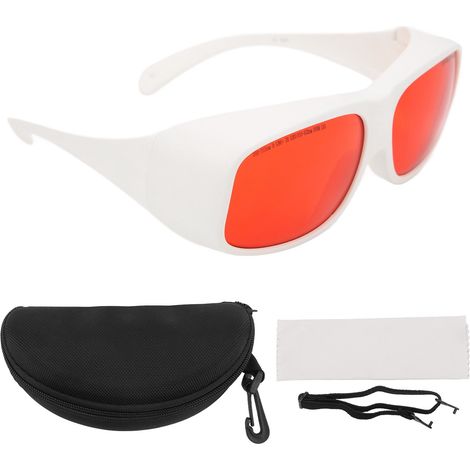 Lunettes de protection laser 532NM à verres rouges, écran oculaire PC blanc pour sécurité des yeux. (1/5)