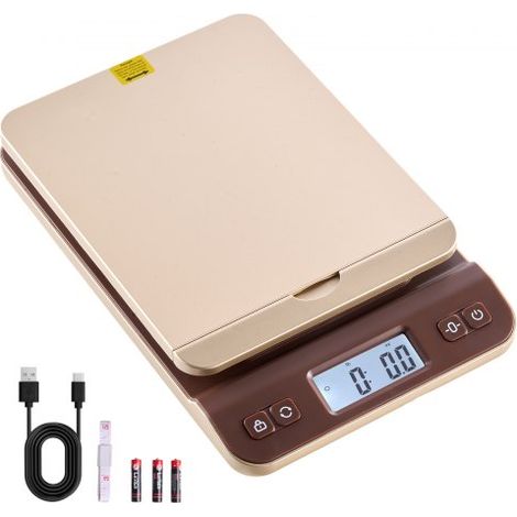 Báscula Postal Digital Portátil de 40 kg, Alta Precisión de 2 g, ABS, con Función de Retención de Tara, Apagado Automático, Calibración, Soporte Plegable, para Envíos de Cartas y Paquetes (1/5)