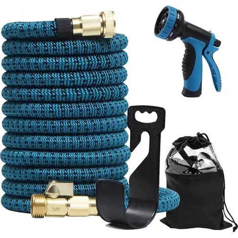 Tuyau d'arrosage extensible, flexible avec buse de pulvérisation 10 fonctions, tuyau d'arrosage rétractable pour lavage de voiture, 15 mètres (1/5)