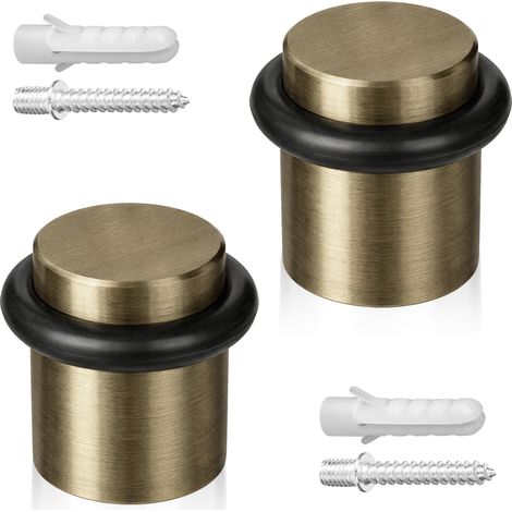 Türstopper Boden zum Schrauben 2x Türaufhalter Edelstahl Ø20x25mm Bronze (1/4)