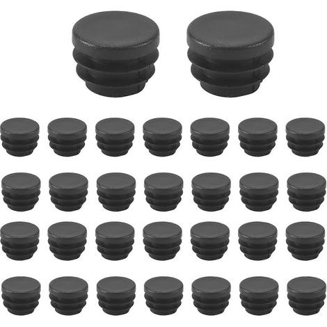 Embouts ronds pour joints de pieds de table et de chaise, diamètre 19 mm, 30 pièces, noirs. (1/5)
