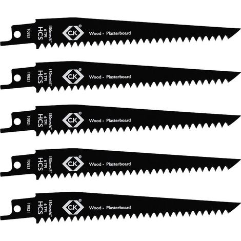 C.K T0821 Lames de scie sabre 6 tpi, lot de 5 Longueur lame de scie 150 mm 5 pc(s)